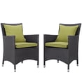 thumbnail image 1 of Modway Convene Chaises de Salle à Manger de Patio en Rotin d'Aluminium 2 Pcs en EspressoPeridot Mobilier de Patio, 1 of 3