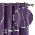 thumbnail image 2 of Deconovo Grommet Wave Line Foil Printed Thermal Insulated Blackout Curtains for Children 2 Panels 52x84 inch Purple Grape, 2 of 5