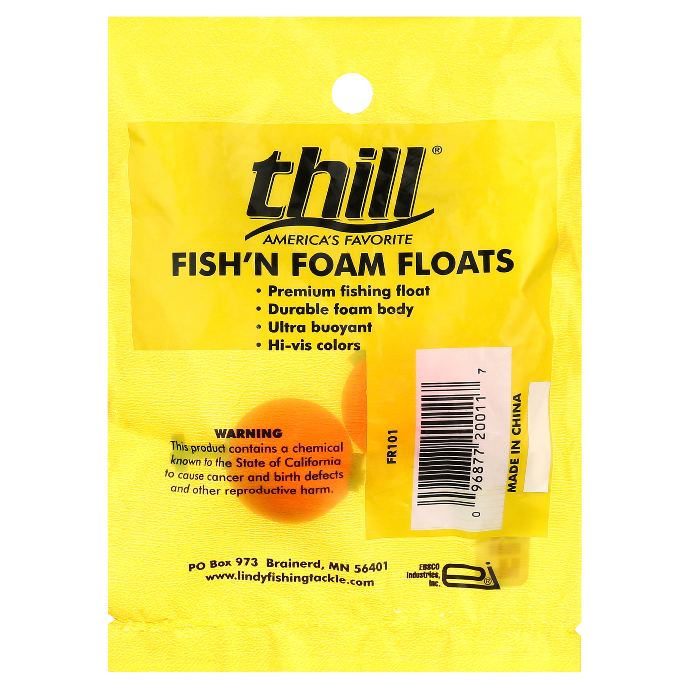 Thill Fish'n Foam Floats Round Un-weighted Clip 1" Fishing Float Red