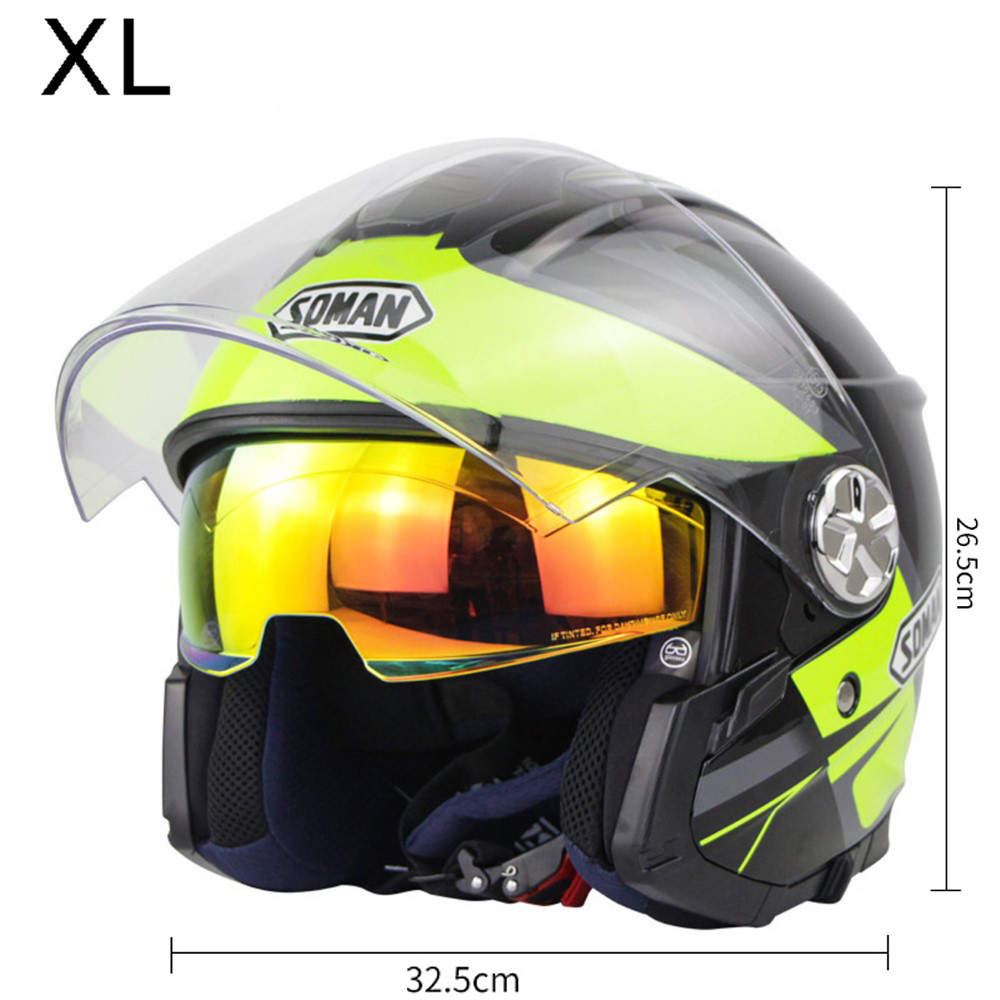SOMAN Motorcycle Helmet 3/4 Half Helmet 