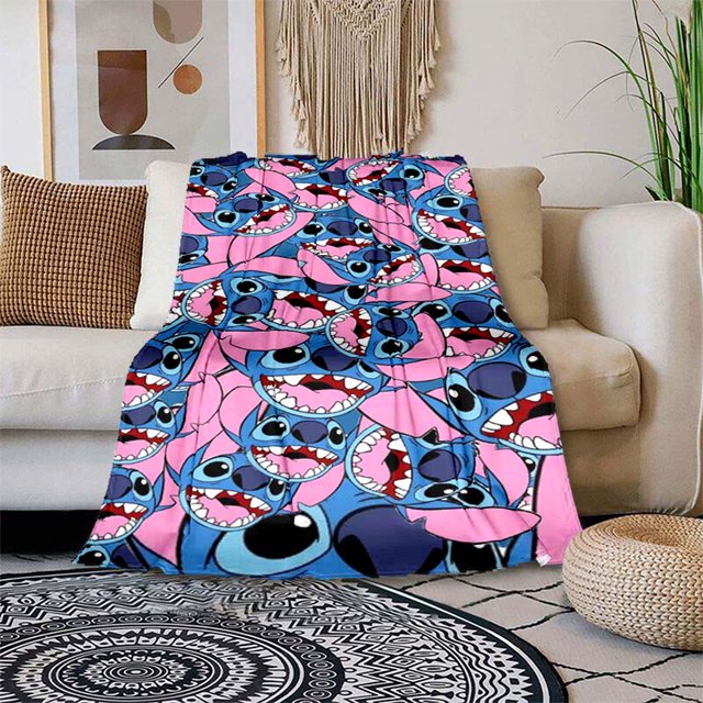 Disney Cute Kawaii Stitch Throw Blanket Warm Lightweight Soft Cozy Warm Home Decoration Suitable for Living Room Bedroom150x200cm(59x78 in) Gao Jinjia LED