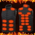 thumbnail image 2 of TFEOQRY Men and Women Winter Heating Vest Zipper Four Control of 25 Areas Heating Cotton Jacket with Usb Charging Version Black, 2 of 9