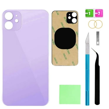 Rear Back Glass Replacement for iPhone 12 - Back Glass Replacement for iPhone 12 6.1 Inches with Repairing Tool Kits (Purple)