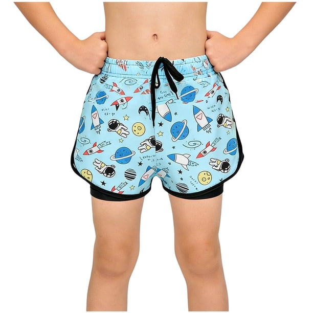 Odeerbi 5-14 Años Niños Lindos Pantalones de Natación Con Compresión Forrado Pantalones Cortos de Playa Secos Rápidos Con Bolsillos Pantalones Cortos de La Cintura Elástica