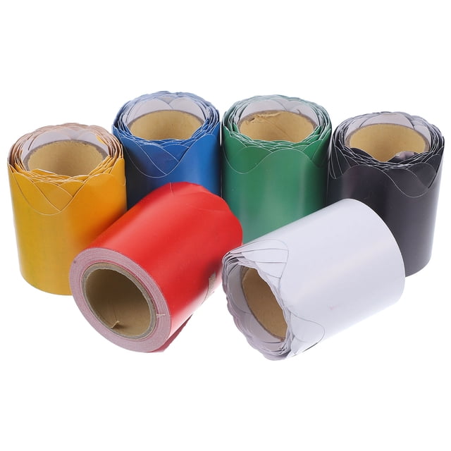MasteelfCA 6 Rolls of Classroom Bulletin Board Borders Decorative Border Decors Wave Border Trims