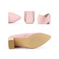 thumbnail image 2 of BLISSFUL STEP Pointy Toe Slip on Block Heels Chelsea Ankle Booties for Women, 2 of 5