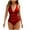 Red, variant on Loopsun Womens Swimsuits, Summer Swimsuit for Women, Women Solid Backless Strap Bikini Swimsuit Black XL