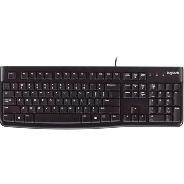 Logitech - K120 Full-size Wired Membrane Keyboard for PC with Spill-Resistan...