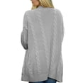 thumbnail image 4 of Cindysus Women Outwear Long Sleeve Coat Solid Color Cardigan Sweater Holiday Jacket Knitwear Gray L, 4 of 9