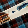 thumbnail image 5 of Manfei Rustic Cabin Blackout Curtains Set of 2 (52x84 Each), Fishing Plaid Curtain, Blue Cream, 5 of 6