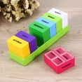 thumbnail image 4 of Estuches para pastillas, 7 días, 28 compartimentos, cuatro al día, estuches organizadores de pastillas semanales, pastillero (verde), 4 of 4