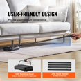 thumbnail image 3 of Carpet Sweeper, 7.87 in Sweeping, Floor Sweeper Manual Non Electric, 300 ml Dustbin Capacity with Comb for Home Office Rugs Hardwood Surfaces Wood Floors Laminate, Cleans Dust Pet Hair, 3 of 5