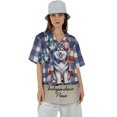 thumbnail image 4 of Patriotic Siberian Husky 4th of July Independence Paws Hawaiian Shirt Breathable Summer Unisex Merch Husky Dog Lover Gifts - 02010, 4 of 6