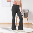 thumbnail image 2 of Girls Bootcut Flare Leggings High Waisted Stretchy Active Pants Yoga Bell Bottoms with Pockets Y2k School Uniform Sweatpants, 2 of 6