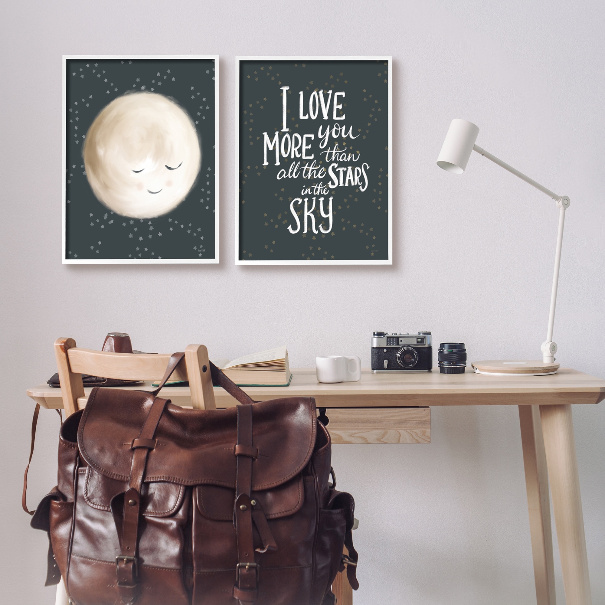 Stupell Industries Cute Moon Starry Night Sky I Love You Phrase , 16 x 20, Design by House Fenway