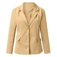 thumbnail image 4 of kpoplk Womens Blazer, Womens Casual Blazers Puff Sleeve Open Front Office Blazers Bussiness Jackets Work Suit with Pockets Women Blazers(Khaki,XL), 4 of 5