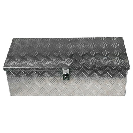 

SEBLAFF 30 Trailer Tongue Tool Box Diamond Tread Aluminum Heavy Duty Truck Pick Up Underbody Flatbed RV Storage Organizer Handling Tools Weather Resistant w/Lock Sliver