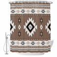 thumbnail image 2 of Brown Boho Waterproof Fabric Shower Curtain,Farmhouse Aztec Southwest Ethnic Geometric Waterproof Fabric Shower Curtain for Bathroom Curtains Bathtubs Shower Curtains with 12 Hooks Stall 48x72in, 2 of 8