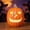 E, variant on Halloween Pumpkin Decoration Classic Carved Jack O Lantern With Smiling Face Warm Glow Resin Pumpkin Light Ornament for Tabletop Mantel Porch Indoor Outdoor Yard Porch Home Decor Holiday Gift