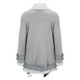thumbnail image 4 of Vedolay Womens Trench Coat 2023 Warm Plush Button Lapels Jacket Outwear Coat Grey,2XL, 4 of 4