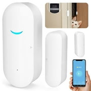 SNNROO WiFi Smart Door Sensor Chime Window Entry Alarm, APP Control Wireless Security System with Push Notification, Universal Installation,Compatible with Amazon Alexa, Google Home