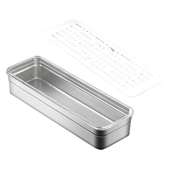 FRCOLOR  Cutlery Drawer Organizer Stainless Steel Utensil Holder Silver