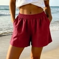 thumbnail image 7 of Hurxie Women's Sweat Shorts Casual Drawstring Shorts Comfy High Waisted Workout Lounge Shorts with Pockets Red,3XL, 7 of 7