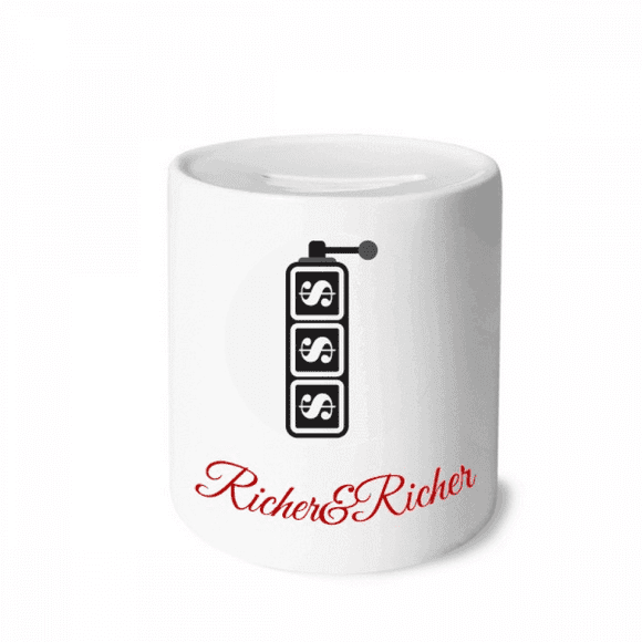 Winning Slot Machine Illustration Pattern Rich and Rich Bank Saving Box Coin