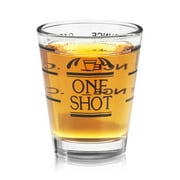 True Bullseye Shot Glass, - Printed Oz and ML Measurements for Cocktails