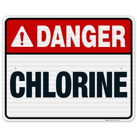 Wyoming Danger Chlorine Sign, Complies With State Of Wyoming Pool Safety Code, 24x30 Reflective Aluminum EGP