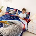 thumbnail image 3 of Manfei Usa Flag Eagle Queen Sheets,250 Years Anniversary Fireworks Queen Sheet Sets,4 Pieces,1 Flat Sheet, 1 Fitted Sheet and 2 Pillowcases, 3 of 6