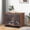 39.4" L Brown, variant on Aivituvin Dog Crate Furniture, Foldable Wooden Dog Kennel Furniture with 360° Rotating Feeding Bowls, Iron Frame Dog Crate with Deepened Sliding Tray , 39.4" L Brown