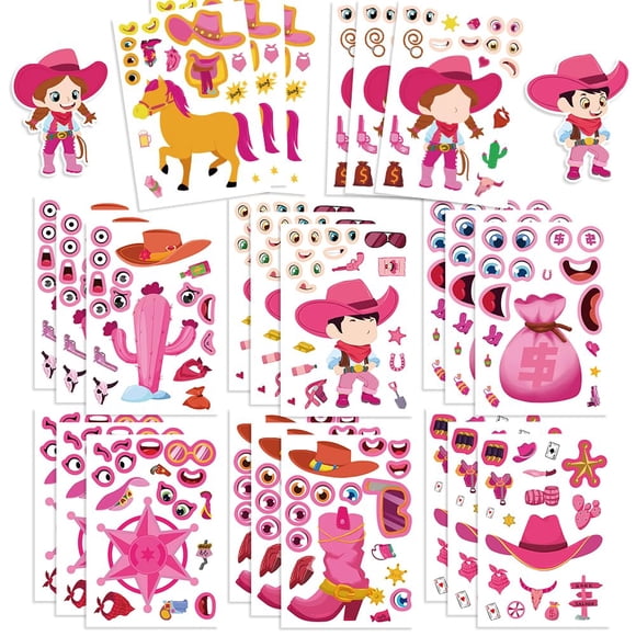 Stickers GUBPHK 24 hojas vaqueros rosas para manualidades DIY