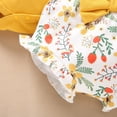 thumbnail image 6 of Coerni Toddler Boys Girls Fall Winter Outfits Long Sleeve Floral Romper + Bow Ruffle Shorts + Headband Clothes Set 2pcs, 6 of 7