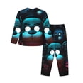 thumbnail image 2 of Lsque Five Nights At Freddy'S Pattern Long Sleeve Pajama Set for Women - Soft 2-Piece Sleepwear and Loungewear Set with Pockets, Comfy Nightwear, 2 of 8