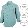 thumbnail image 4 of Tuna Men's Fishing UPF 50+ Sun Protection Anti-Static Waterproof Breathable Quickly Dry Hiking Long Sleeve Shirts Cloud Blue 12 4X-Large, 4 of 10