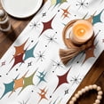 thumbnail image 3 of Multi-Color Diamond Table Runner - 90 Inch Long Modern Geometric Middle Century White Cotton and Linen Blended Dress Scarves Farmhouse Table Runner for Kitchen Dining, Coffee Table, 13" x 90", 3 of 8