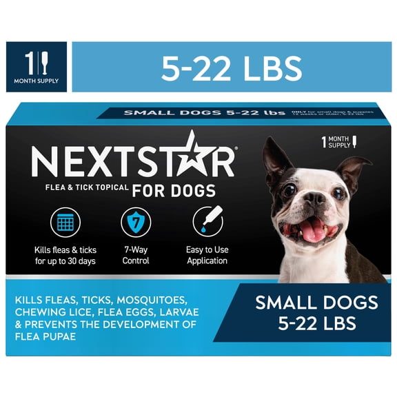 NEXTSTAR Flea & Tick Topical Prevention for Dogs 5-22 lbs, 1-Month Supply