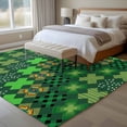 thumbnail image 4 of 6'x9' Area Rugs, Saint Patrick's Day Indoor Outdoor Area Rug for Living Room Bedroom, Country Green Plaid Shamrock Clovers Washable Bathroom Rugs Kitchen Floor Carpet Mats Home Decor Aesthetic, 4 of 8