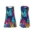 thumbnail image 7 of Uemuo Colorful Tropical Leaves Pattern Women’s Sleeveless Dress – Casual Summer A-Line Dress, Stylish and Comfortable Sundress for Hot Weather, 7 of 7