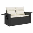 thumbnail image 3 of vidaXL Garden Sofa Set Black, Cream White, 3 of 6