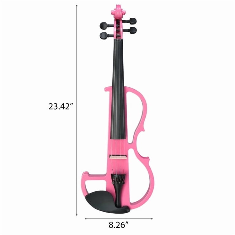 Full Size 4/4 Bunnel Edge Electric Silent Violin Set - Pink Finish