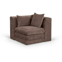 Meridian Furniture Stellar Brown Chenille Fabric Corner Modular Chair