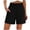 Black-01, variant on Women Coverup Shorts Smocked Waist High Rise Swimsuit Coverup Shorts with Side Pockets