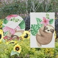 thumbnail image 2 of SKYSONIC Garden Flag Sloth Hanging On The Tree with Tropic Flower Double-Sided Printed House Sports Flag-12x18(in)-Polyester Decorative Flags for Courtyard Garden Flowerpot, 2 of 6