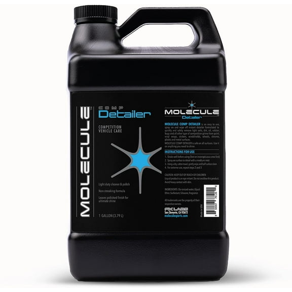 Molecule Competition Detailer | Instant Car Shine Spray for Detailing Kits | Cleans & Polishes Auto Surfaces | Resists Dirt Buildup | Car Accessories Safe | 1 Gallon
