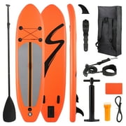 Arlopu 10' Inflatable Stand Up Paddle Board SUP Inflatable Paddle Board with Carry Bag, Leash, Paddle and Hand Pump