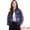 Dark Blue, variant on Unique Bargains Women's Zip Up Long Sleeve See Through Sheer Bomber Jackets XL Black