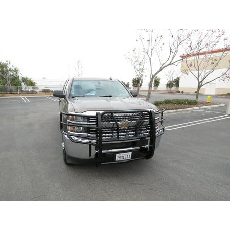 Heavy Duty Brush Guards - eCustom 34272 Black Heavy Duty Grille Guard For GMC Sierra 1500