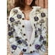 thumbnail image 2 of Jersey tipo cárdigan Akivide de punto con estampado floral de otoño para mujer, 2 of 2